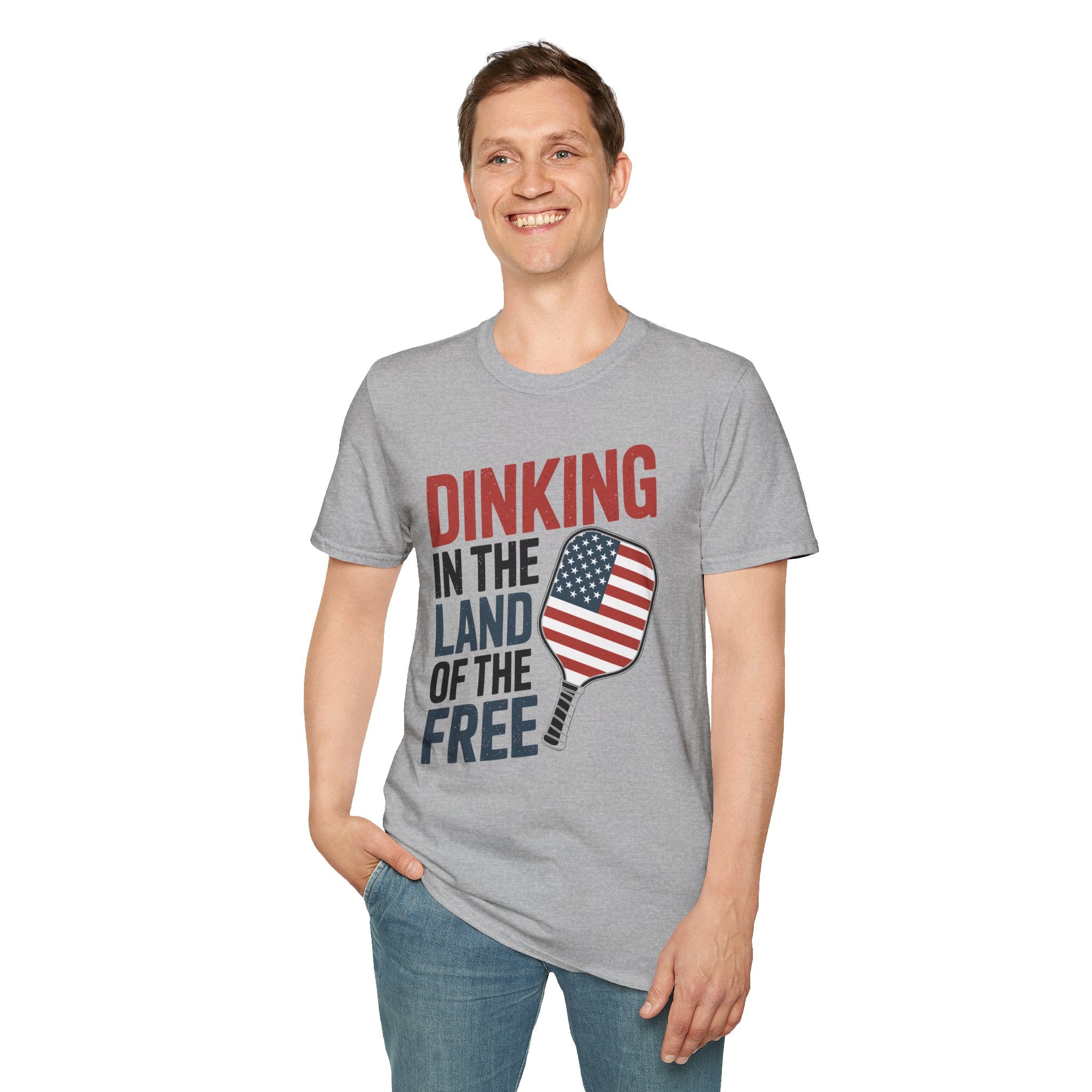 Dinking in the land of the free  - Funny Pickleball T-Shirt