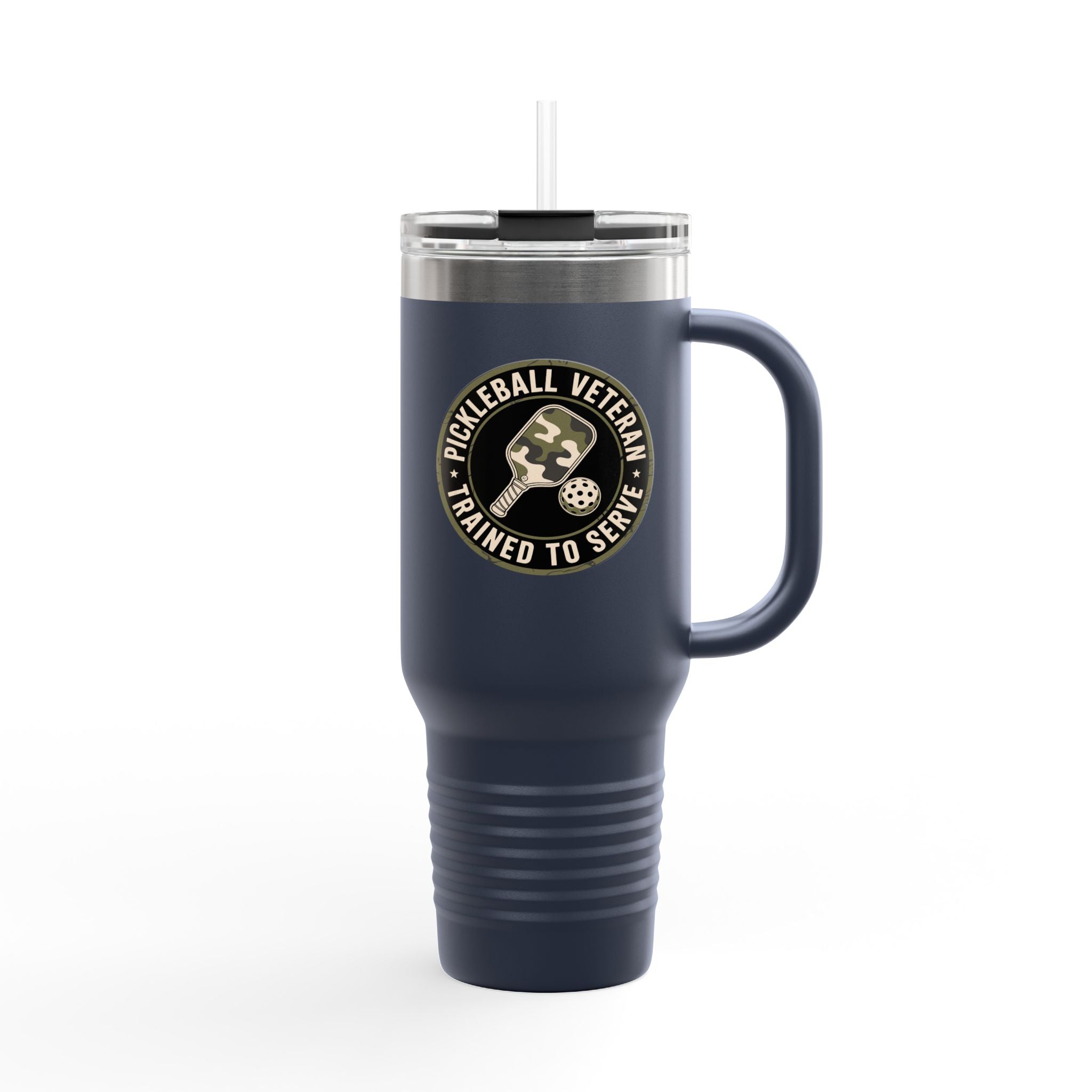 Pickleball Veteran Trained to Serve Insulated Travel Mug, 40oz