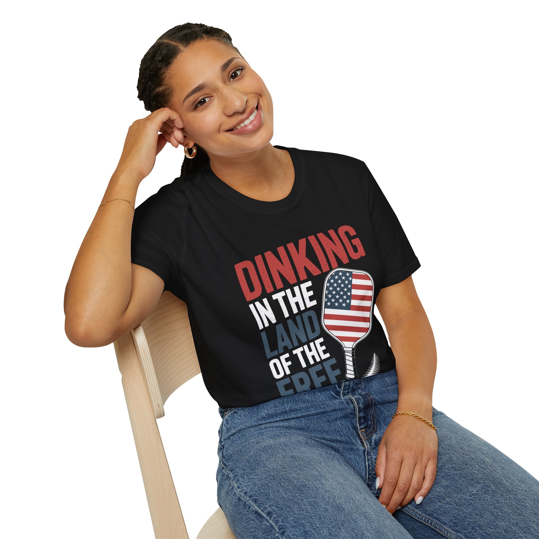 Dinking in the land of the free - Funny Pickleball T-Shirt