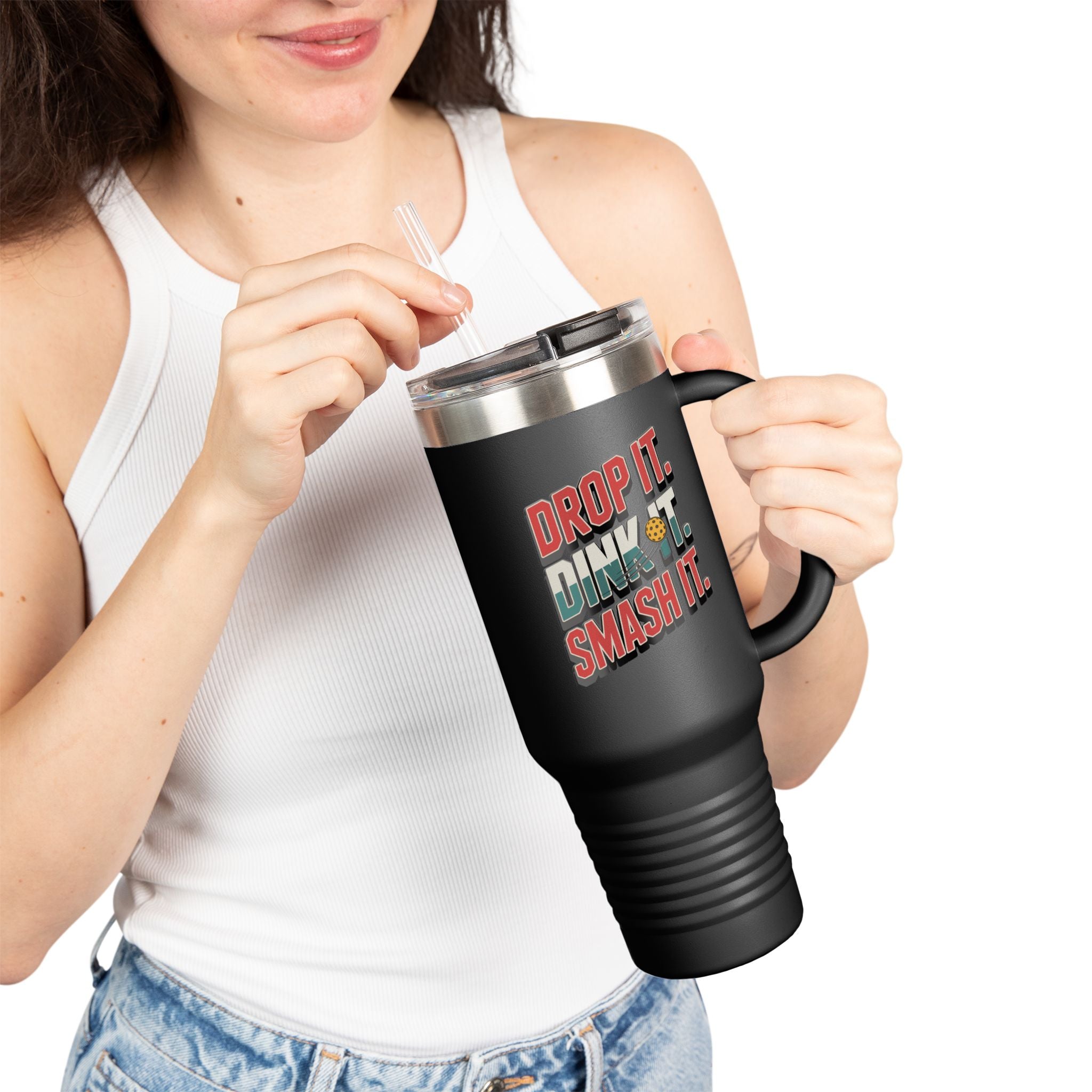 Drop it dink it smash it Insulated Travel Mug, 40oz