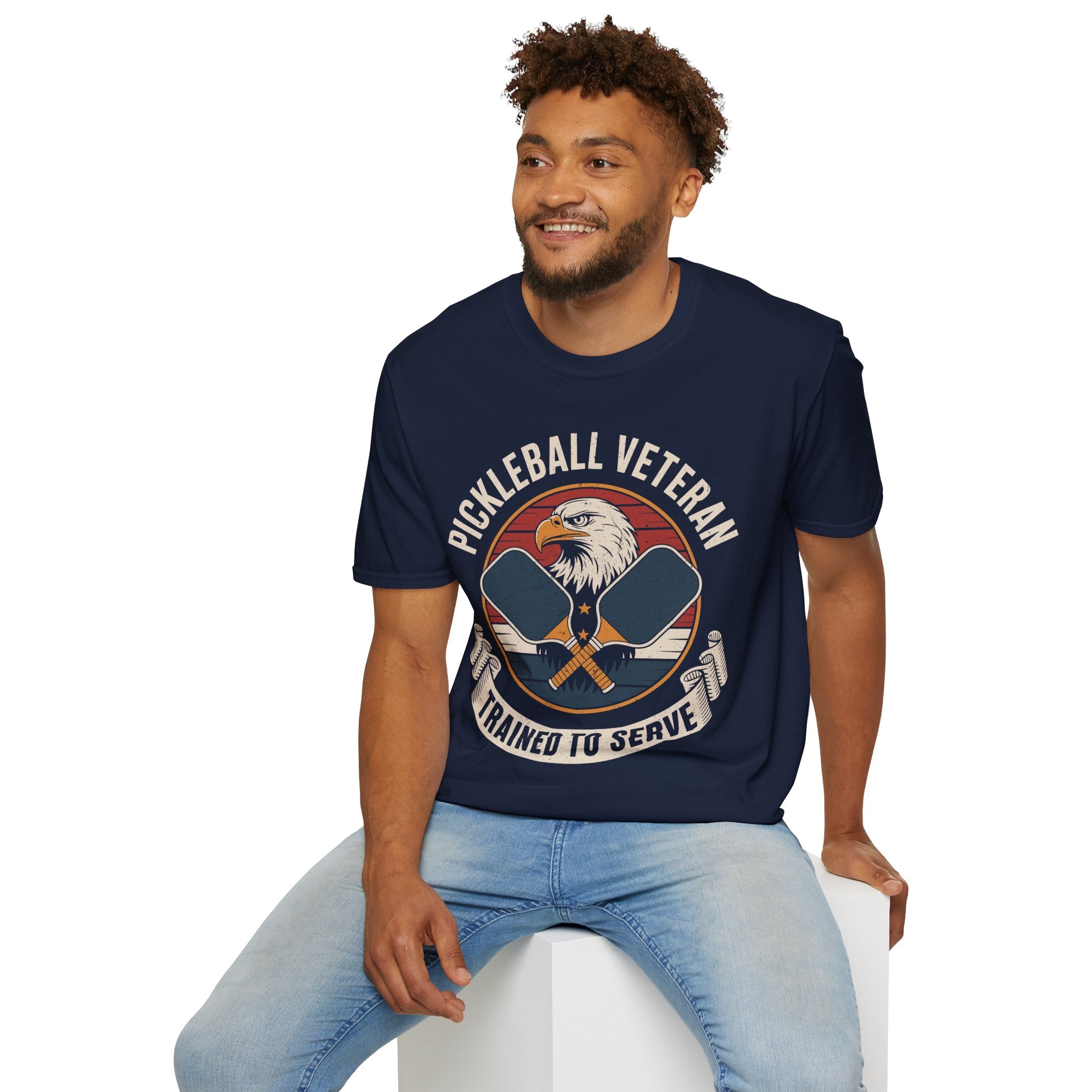 Pickleball Veteran Trained to Serve - Funny T-Shirt for Players
