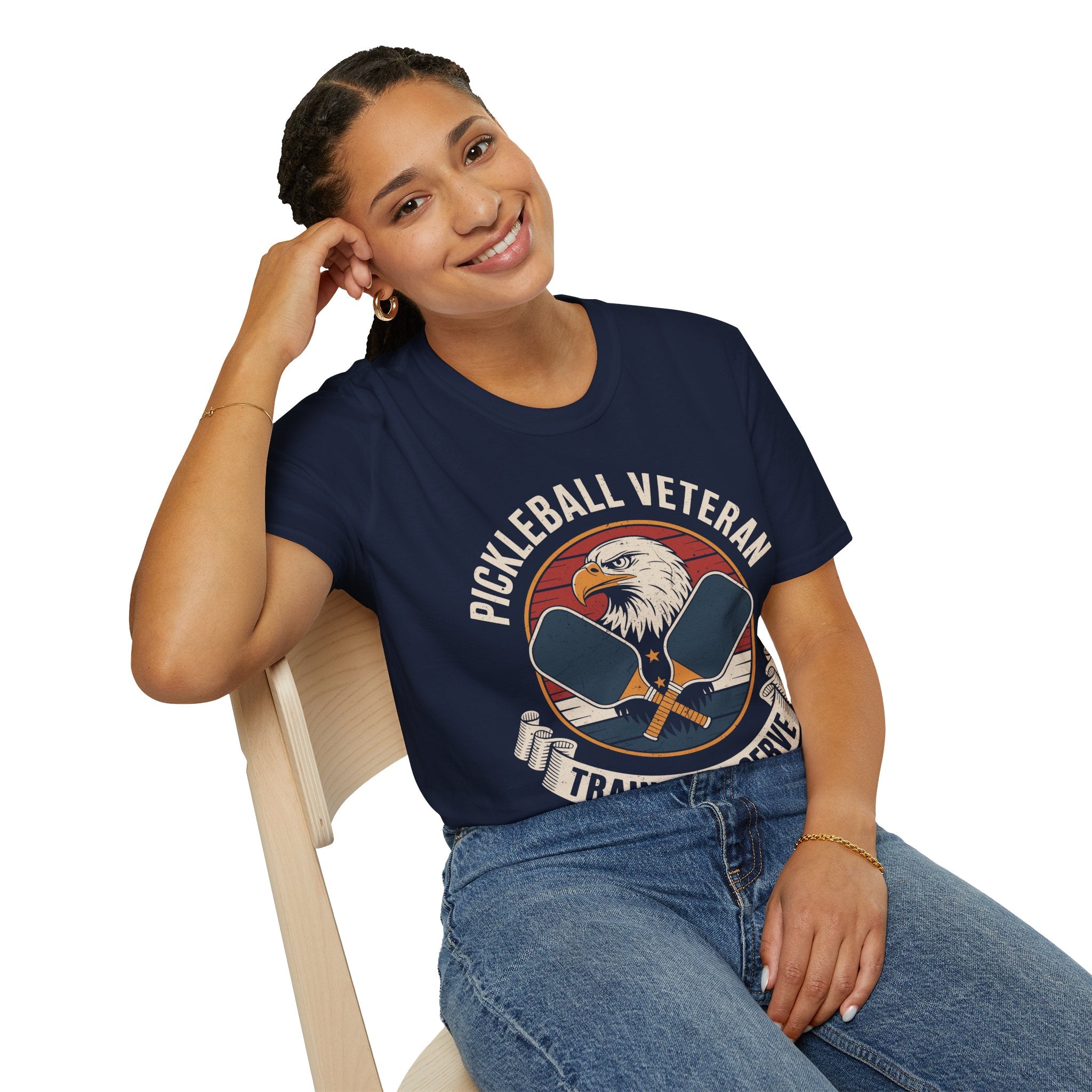 Pickleball Veteran Trained to Serve - Funny T-Shirt for Players