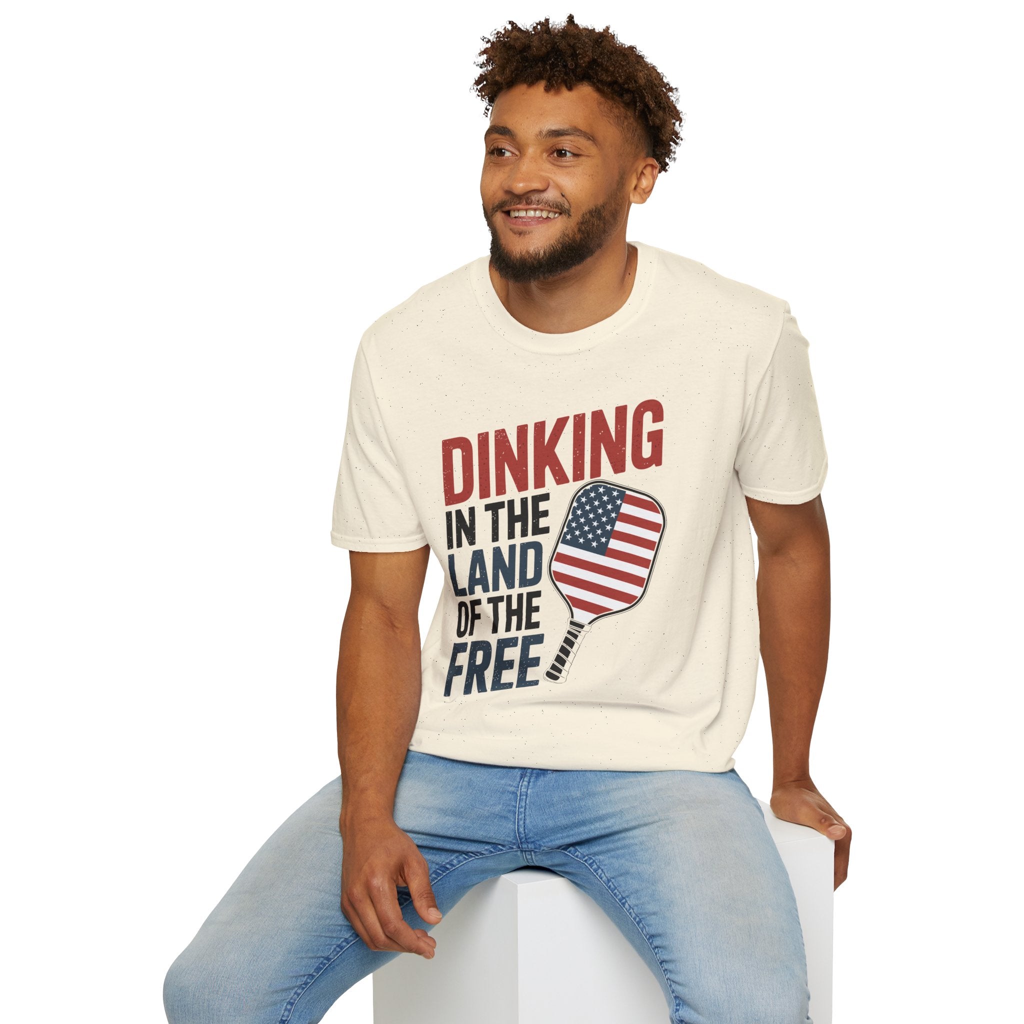 Dinking in the land of the free  - Funny Pickleball T-Shirt