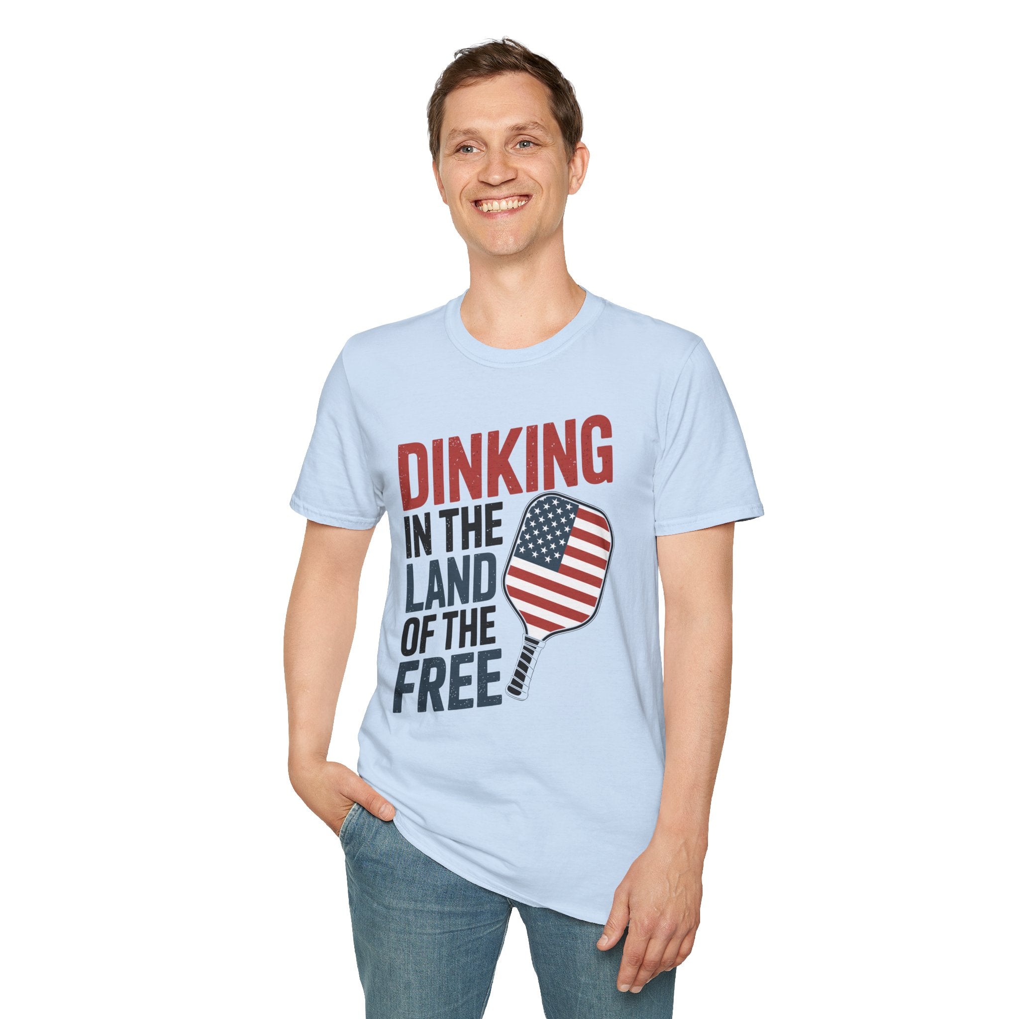 Dinking in the land of the free  - Funny Pickleball T-Shirt