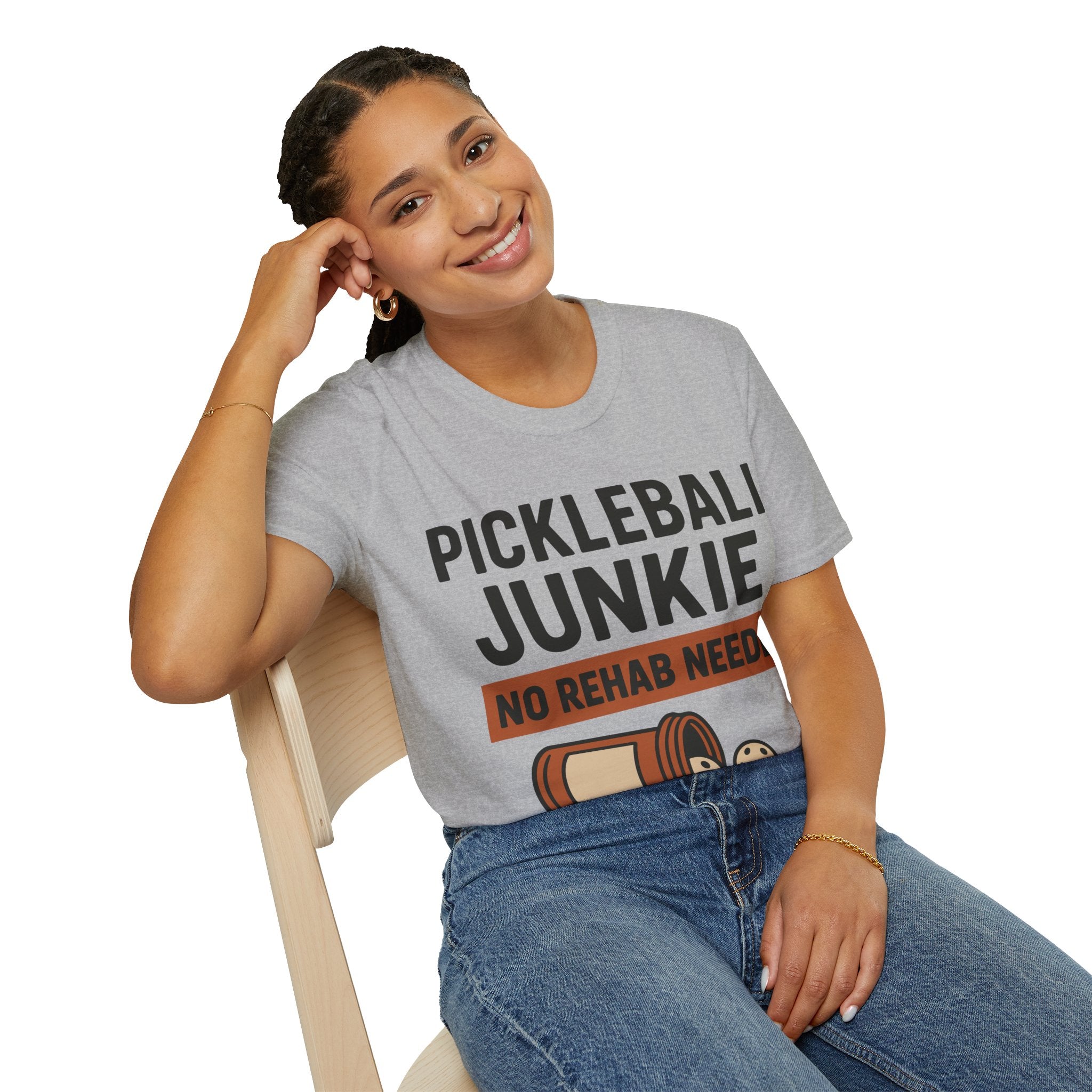 Pickleball Junkie No Rehab Needed - Funny T-Shirt
