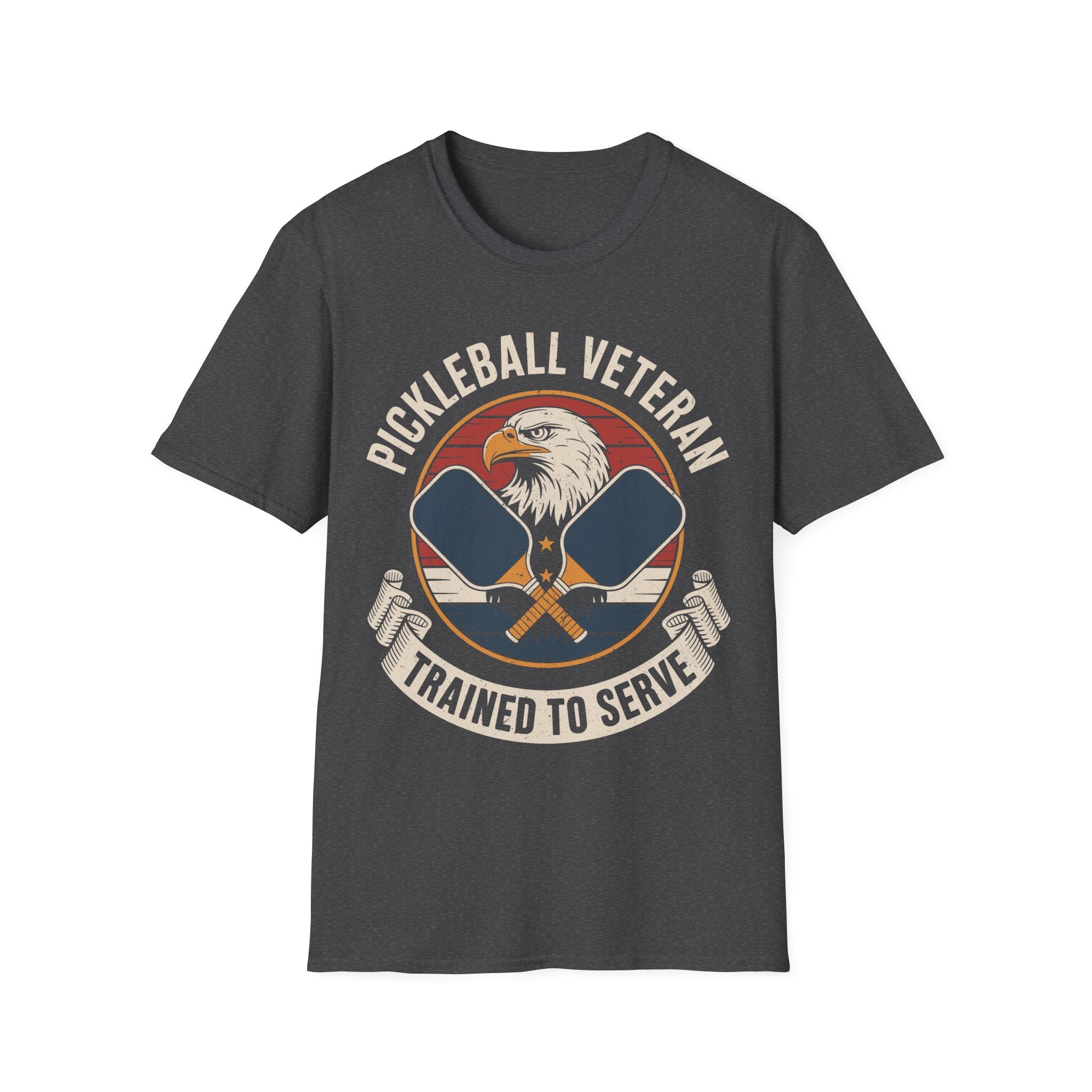 Pickleball Veteran Trained to Serve - Funny T-Shirt for Players