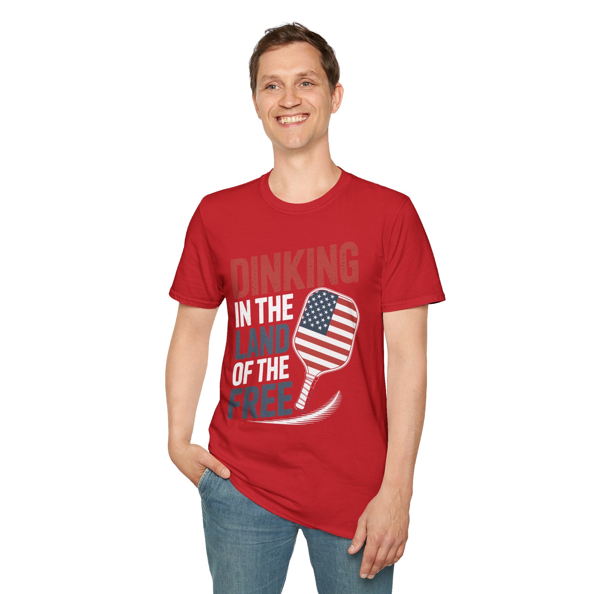 Dinking in the land of the free - Funny Pickleball T-Shirt