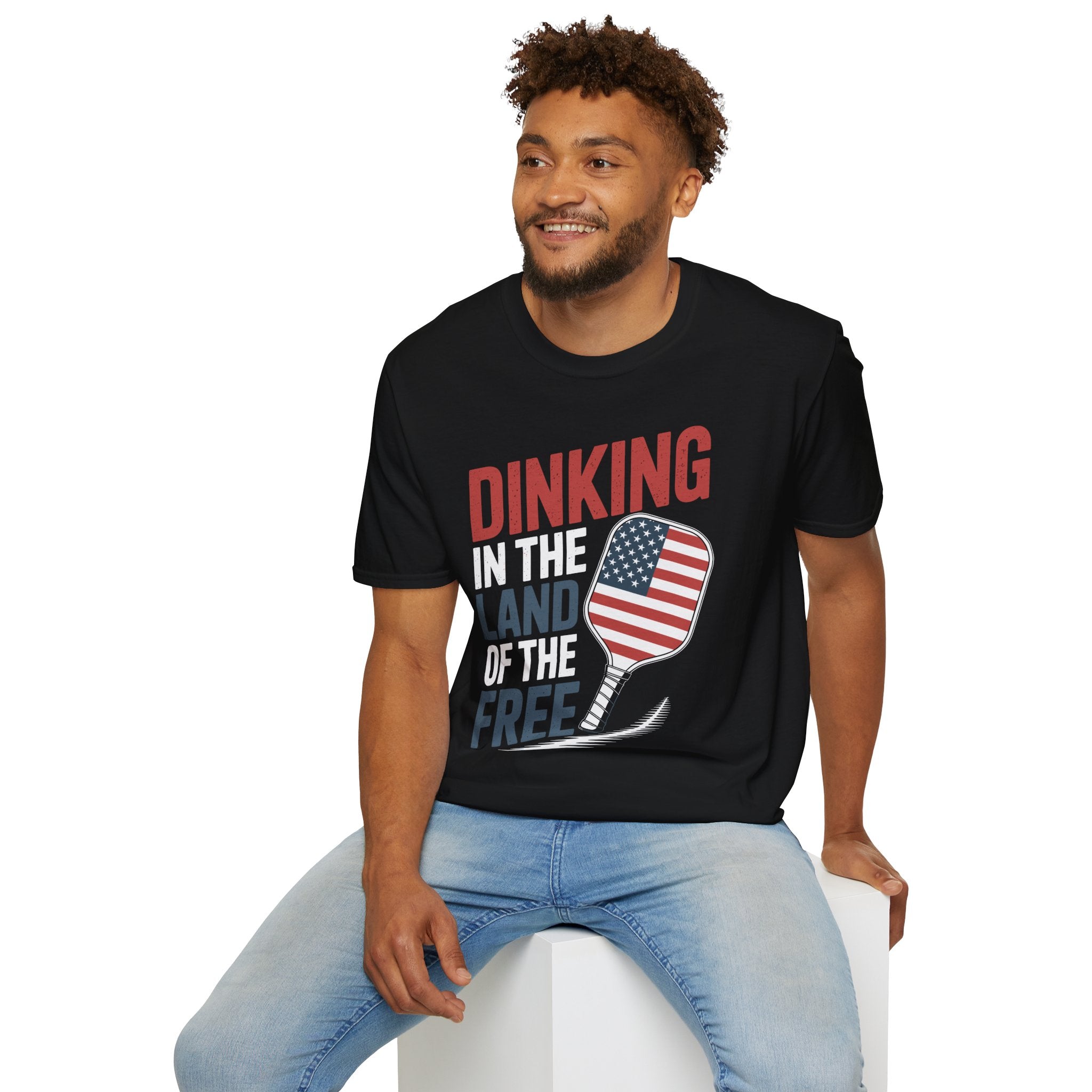 Dinking in the land of the free - Funny Pickleball T-Shirt
