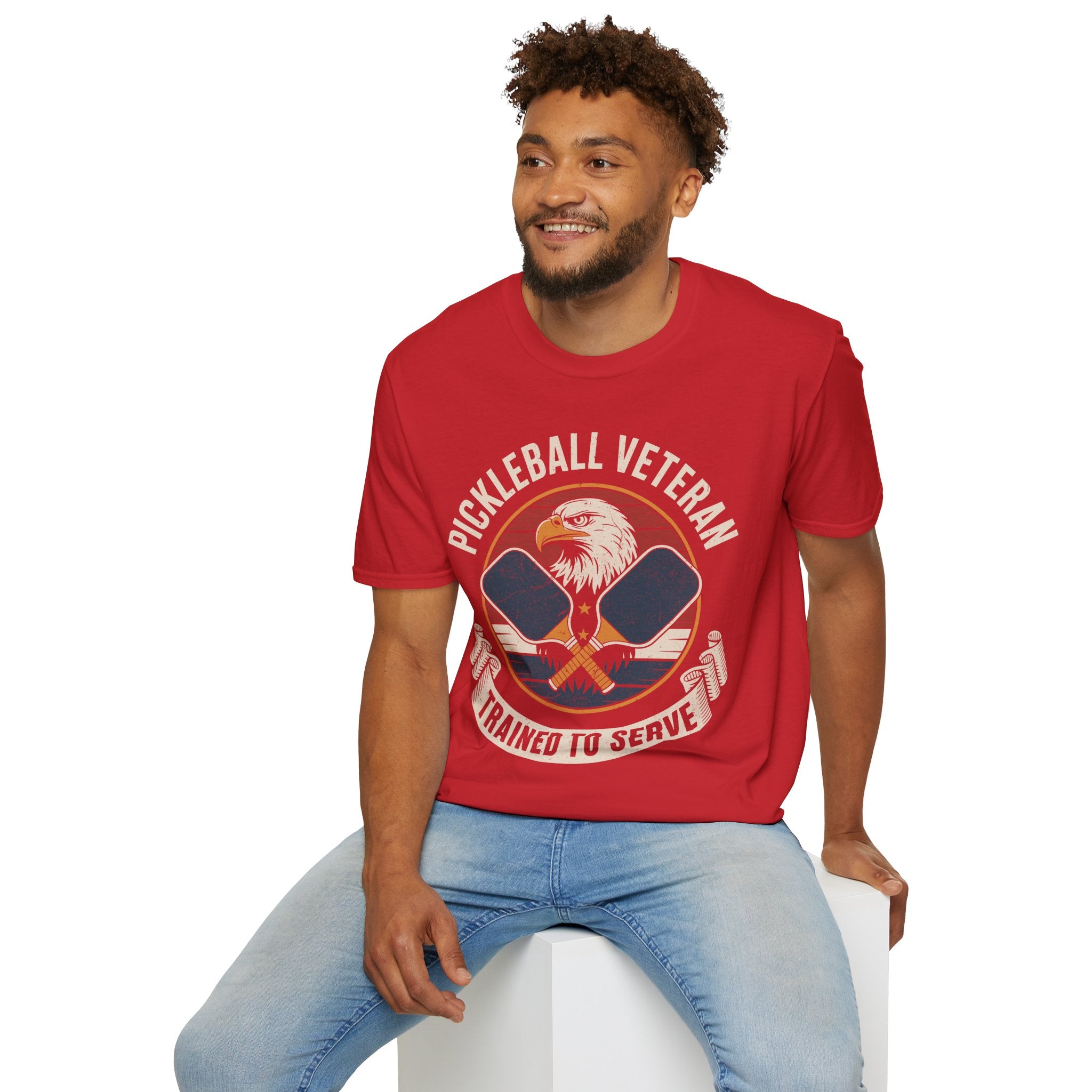 Pickleball Veteran Trained to Serve - Funny T-Shirt for Players