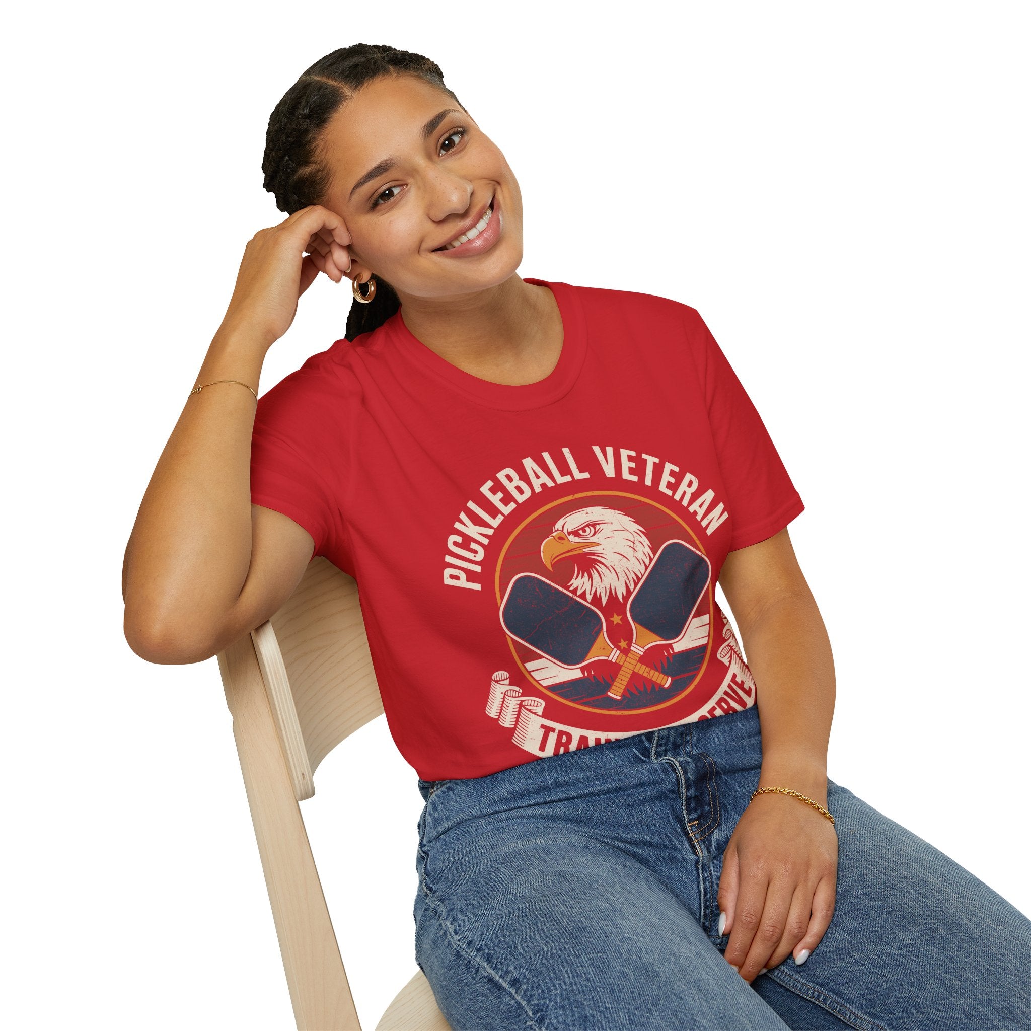 Pickleball Veteran Trained to Serve - Funny T-Shirt for Players