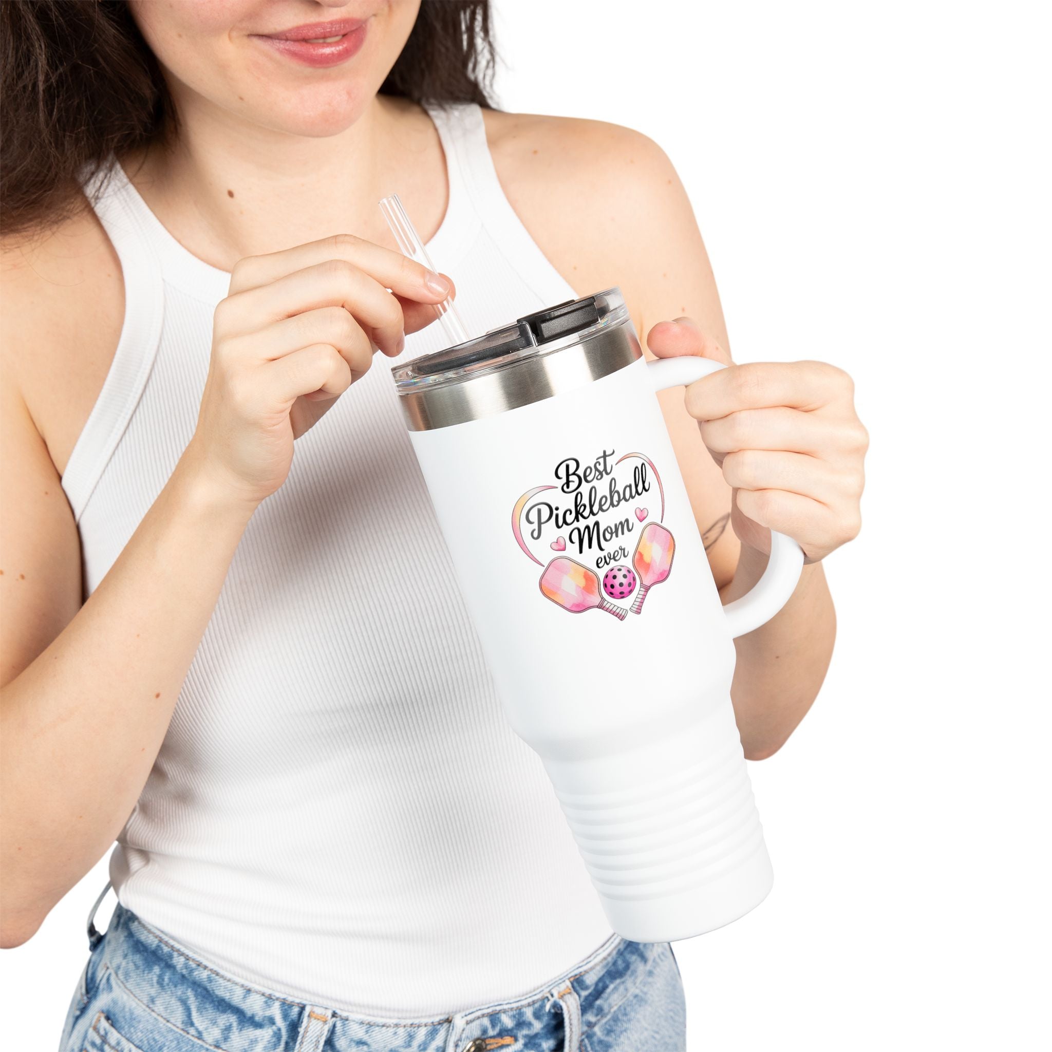 Best Pickleball Mom Ever Insulated Travel Mug, 40oz