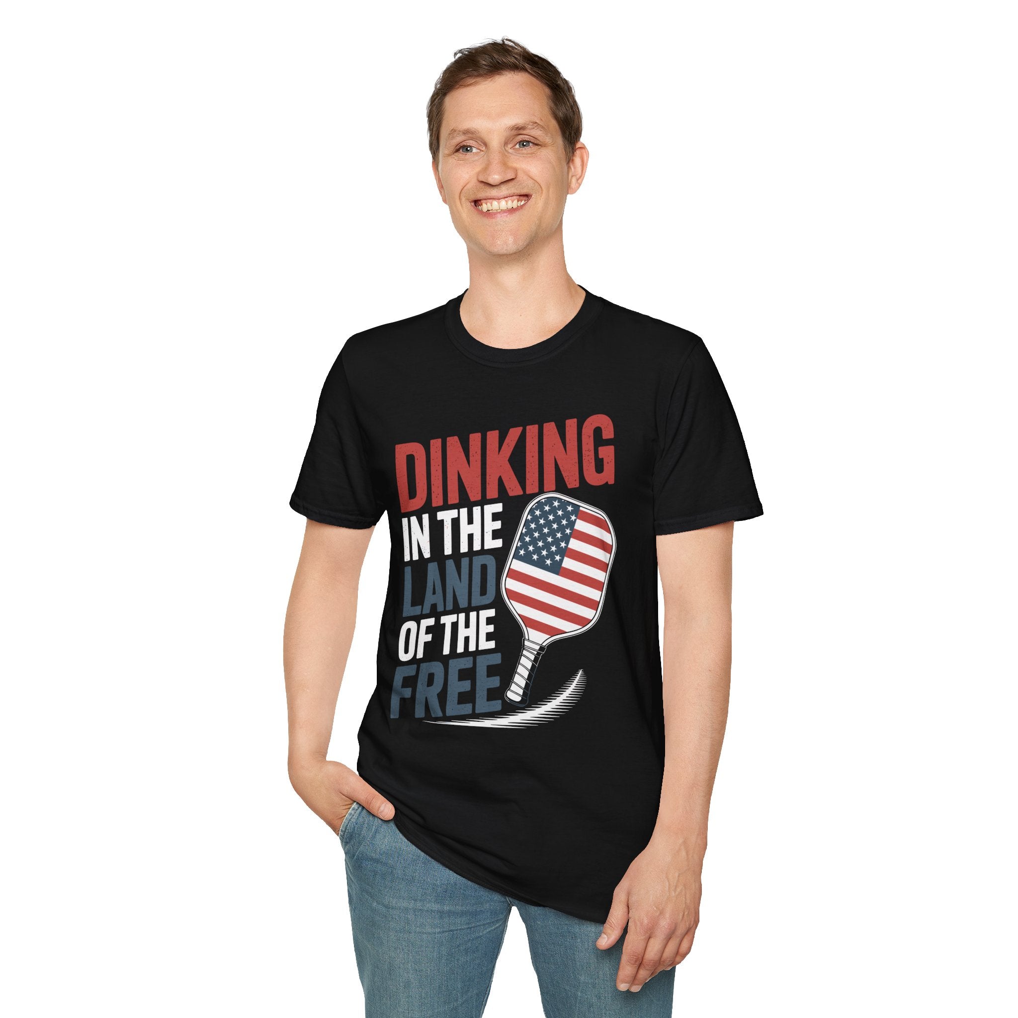 Dinking in the land of the free - Funny Pickleball T-Shirt