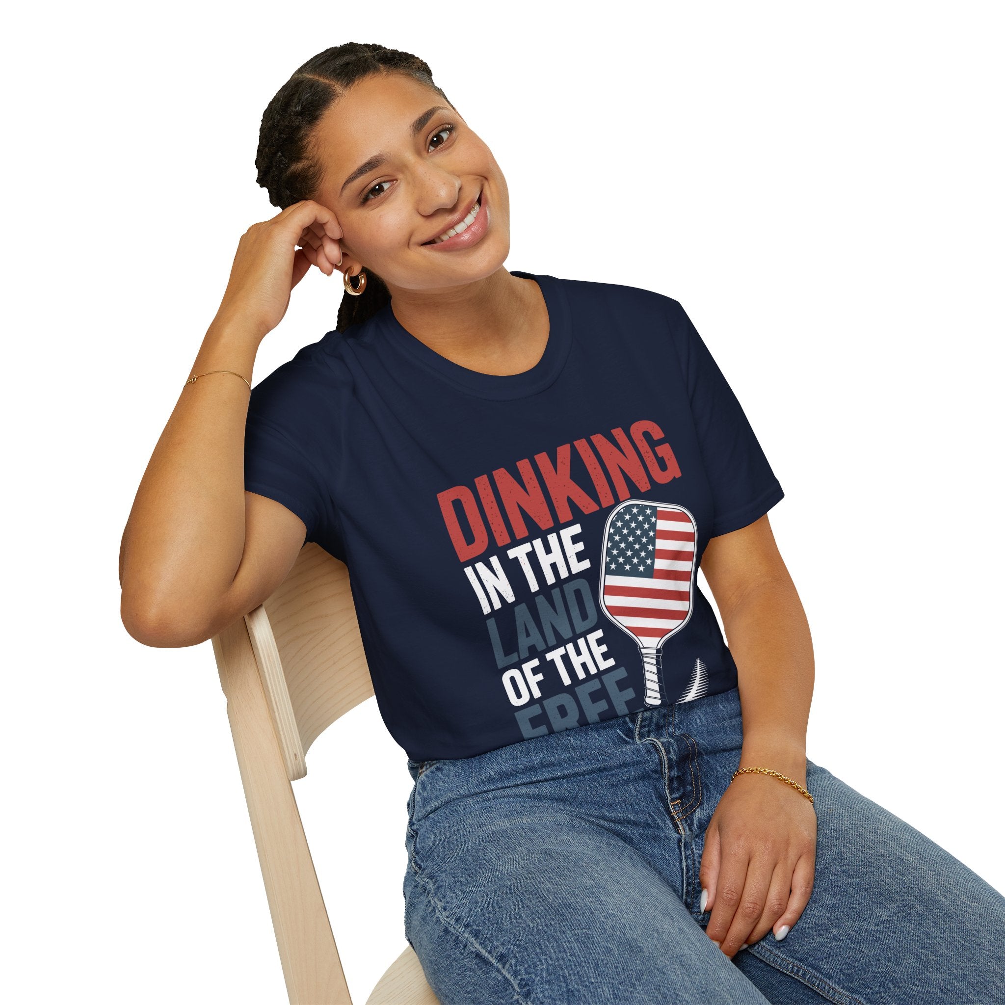 Dinking in the land of the free - Funny Pickleball T-Shirt