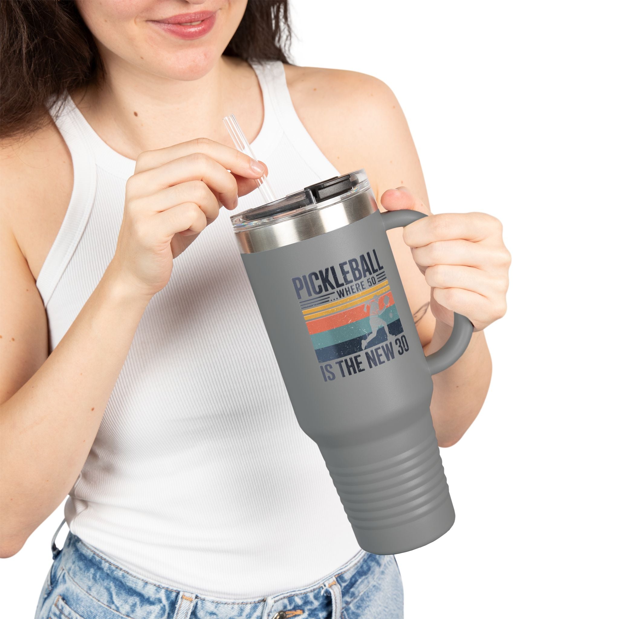 Pickleball where 50 is the new 30 Insulated Travel Mug, 40oz