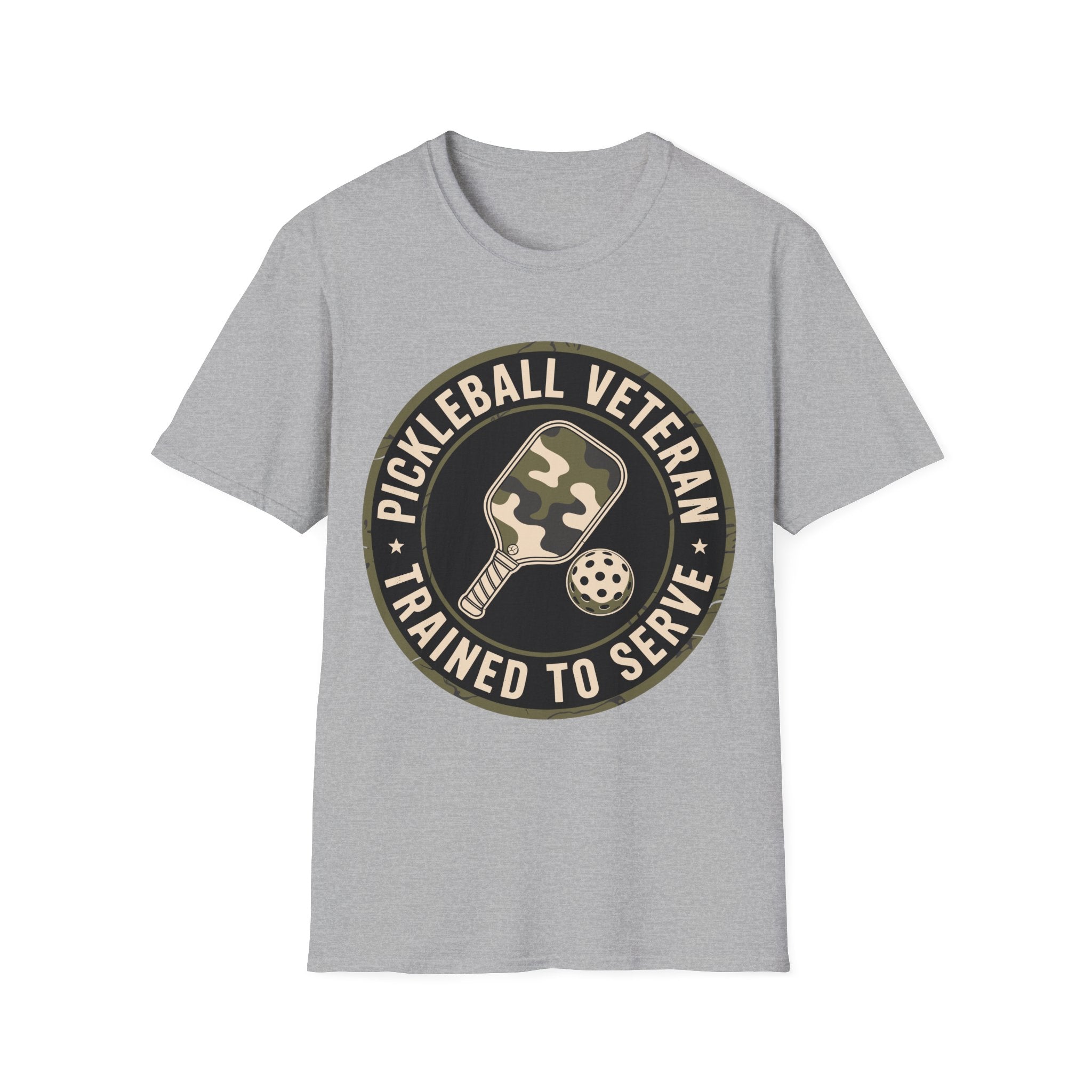 Pickleball Veteran Trained to Serve - Funny T-Shirt for Players