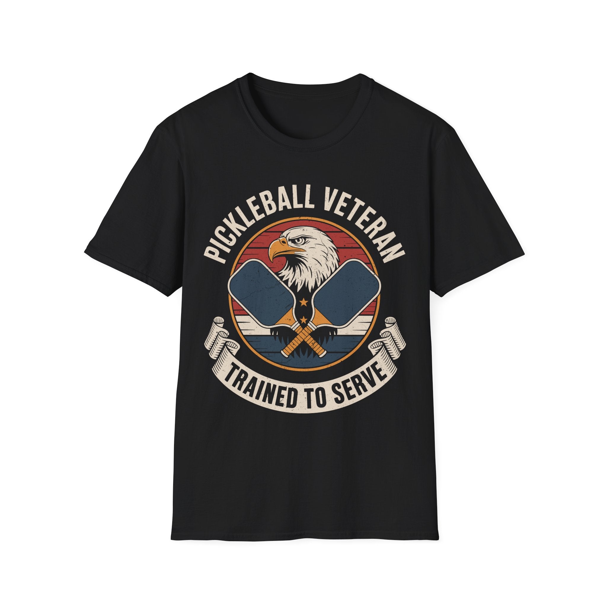Pickleball Veteran Trained to Serve - Funny T-Shirt for Players