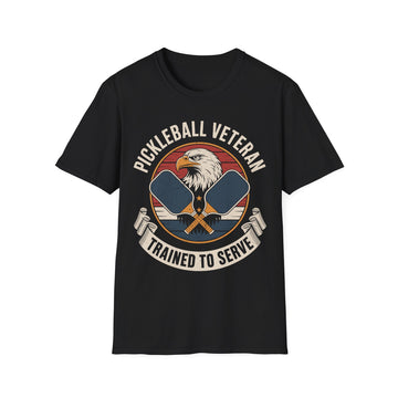 Pickleball Veteran Trained to Serve - Funny T-Shirt for Players
