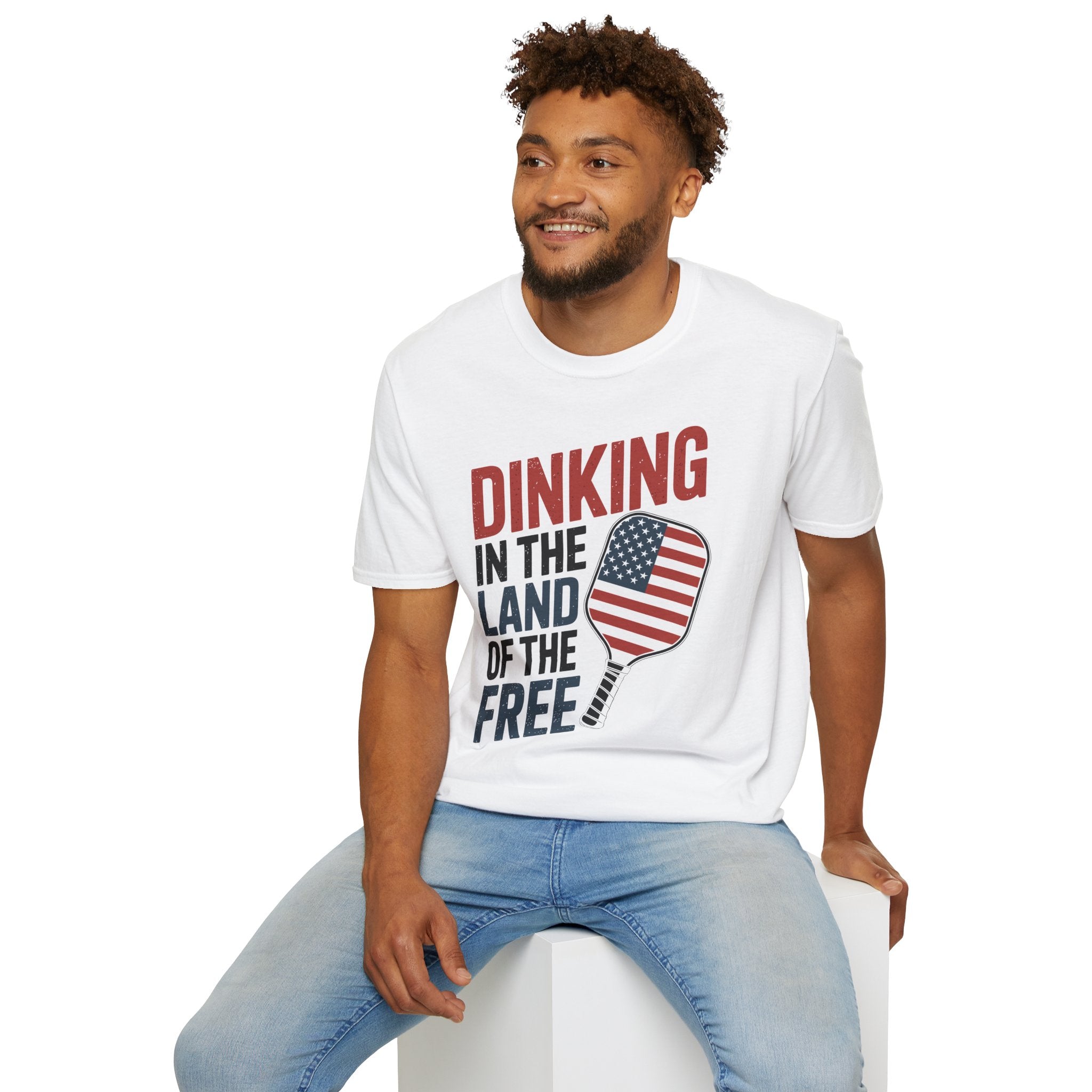 Dinking in the land of the free  - Funny Pickleball T-Shirt