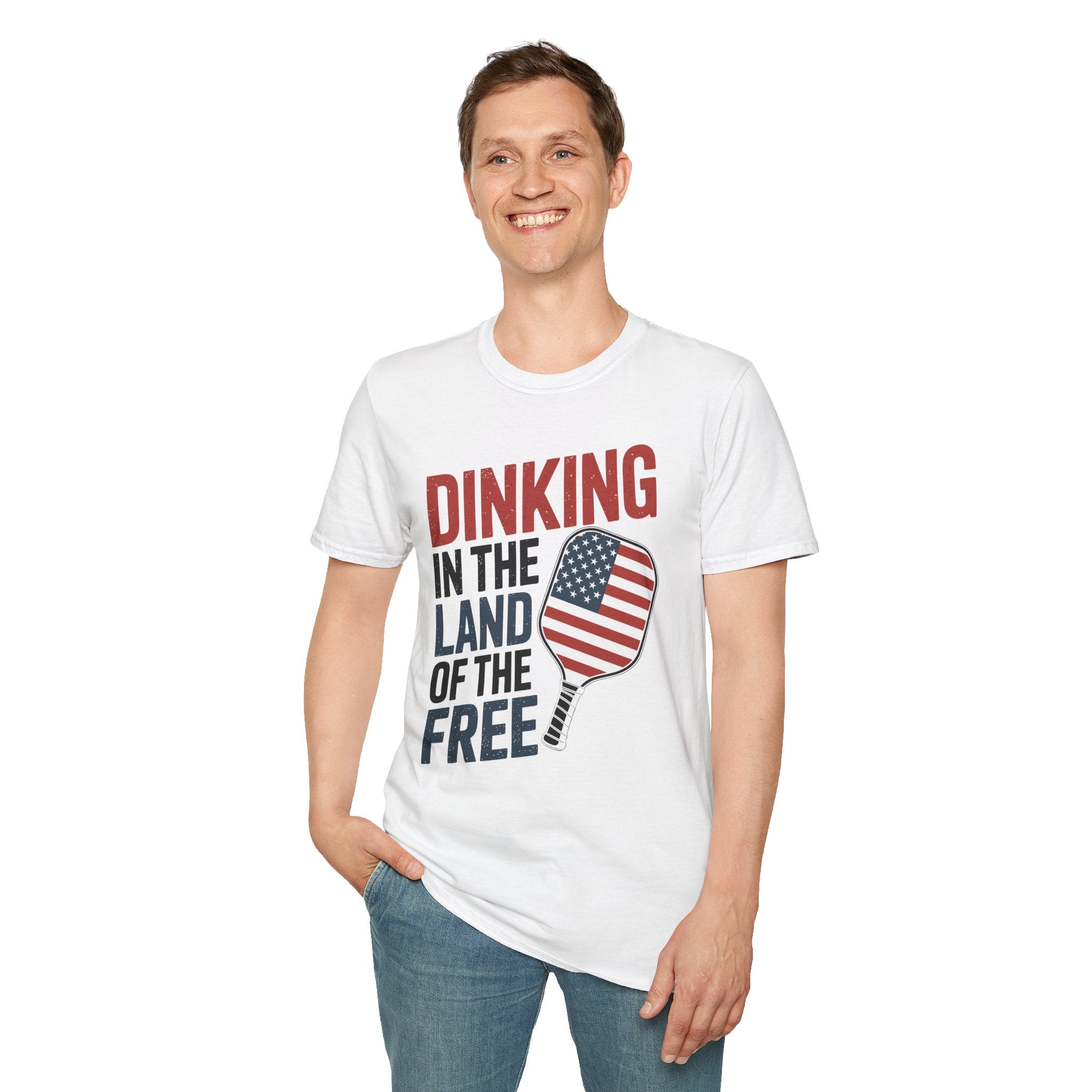 Dinking in the land of the free  - Funny Pickleball T-Shirt