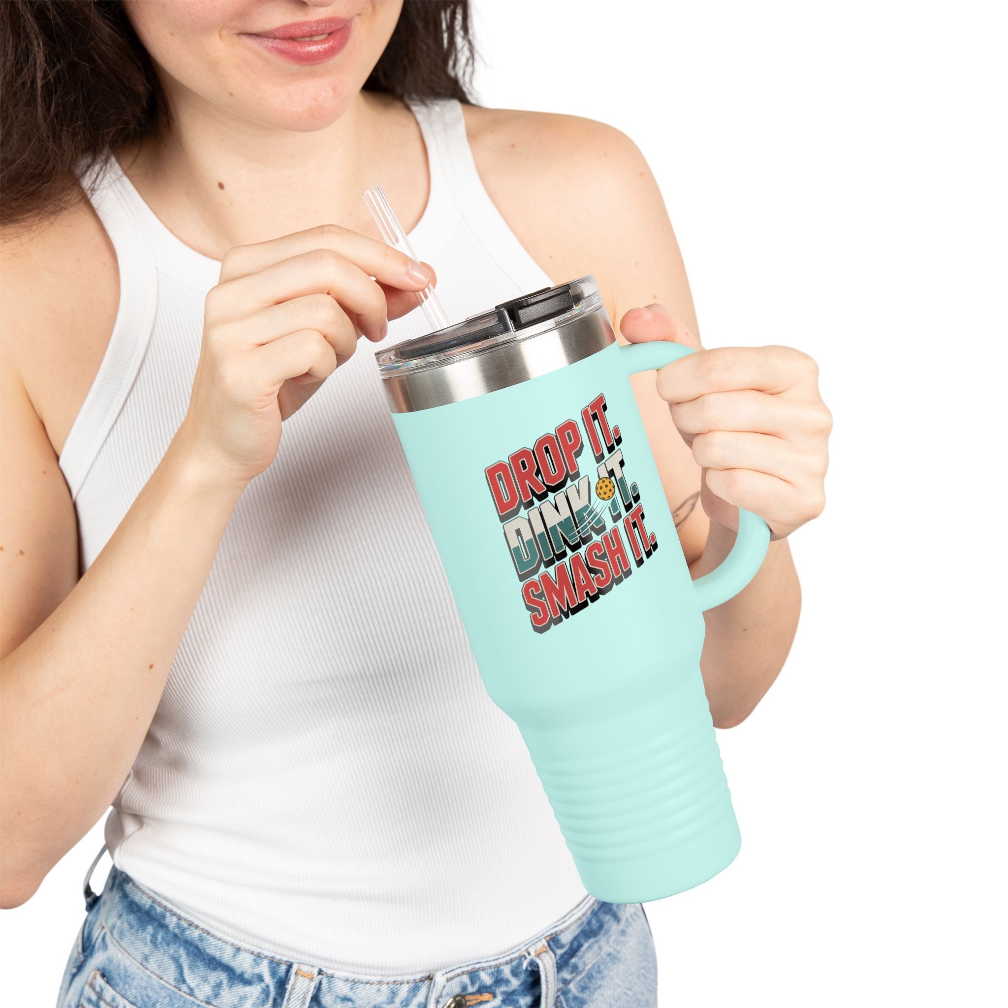 Drop it dink it smash it Insulated Travel Mug, 40oz