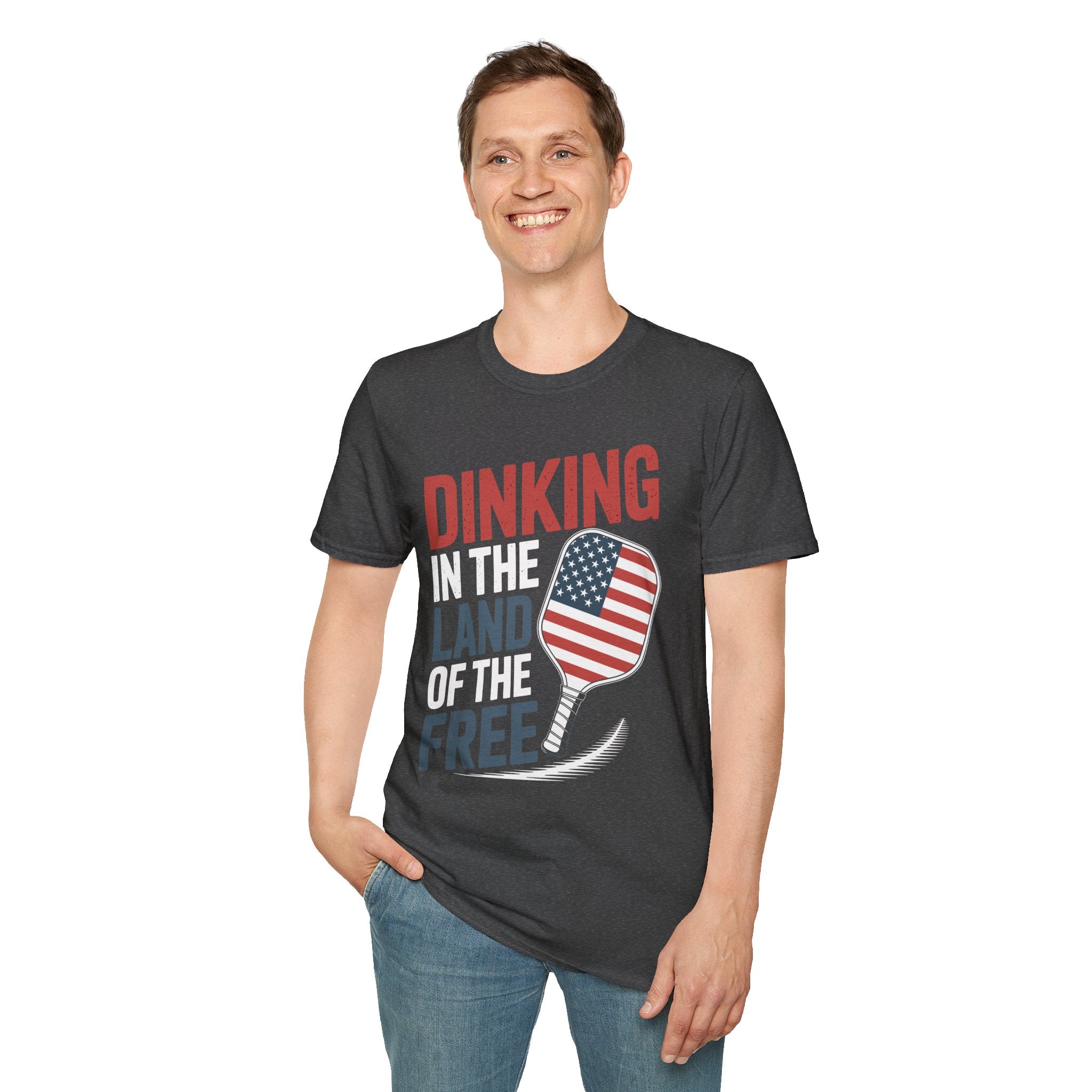 Dinking in the land of the free - Funny Pickleball T-Shirt