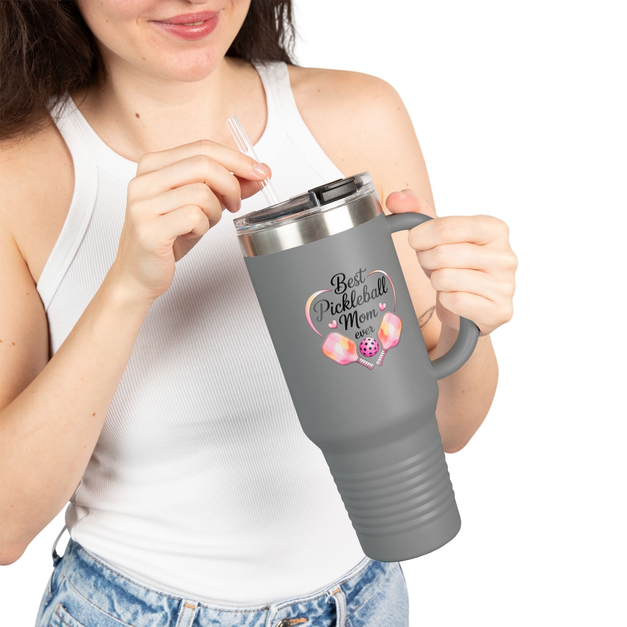 Best Pickleball Mom Ever Insulated Travel Mug, 40oz