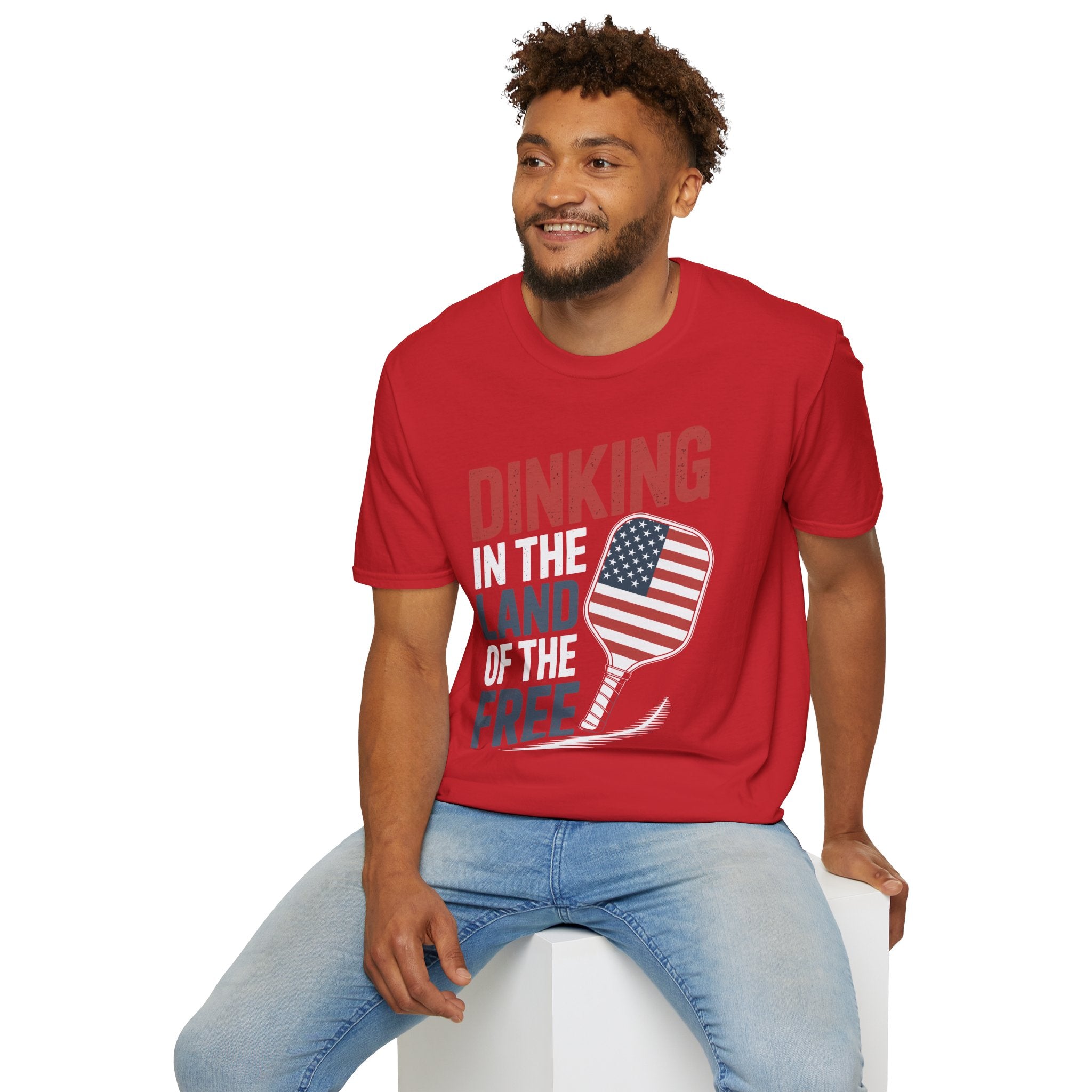 Dinking in the land of the free - Funny Pickleball T-Shirt