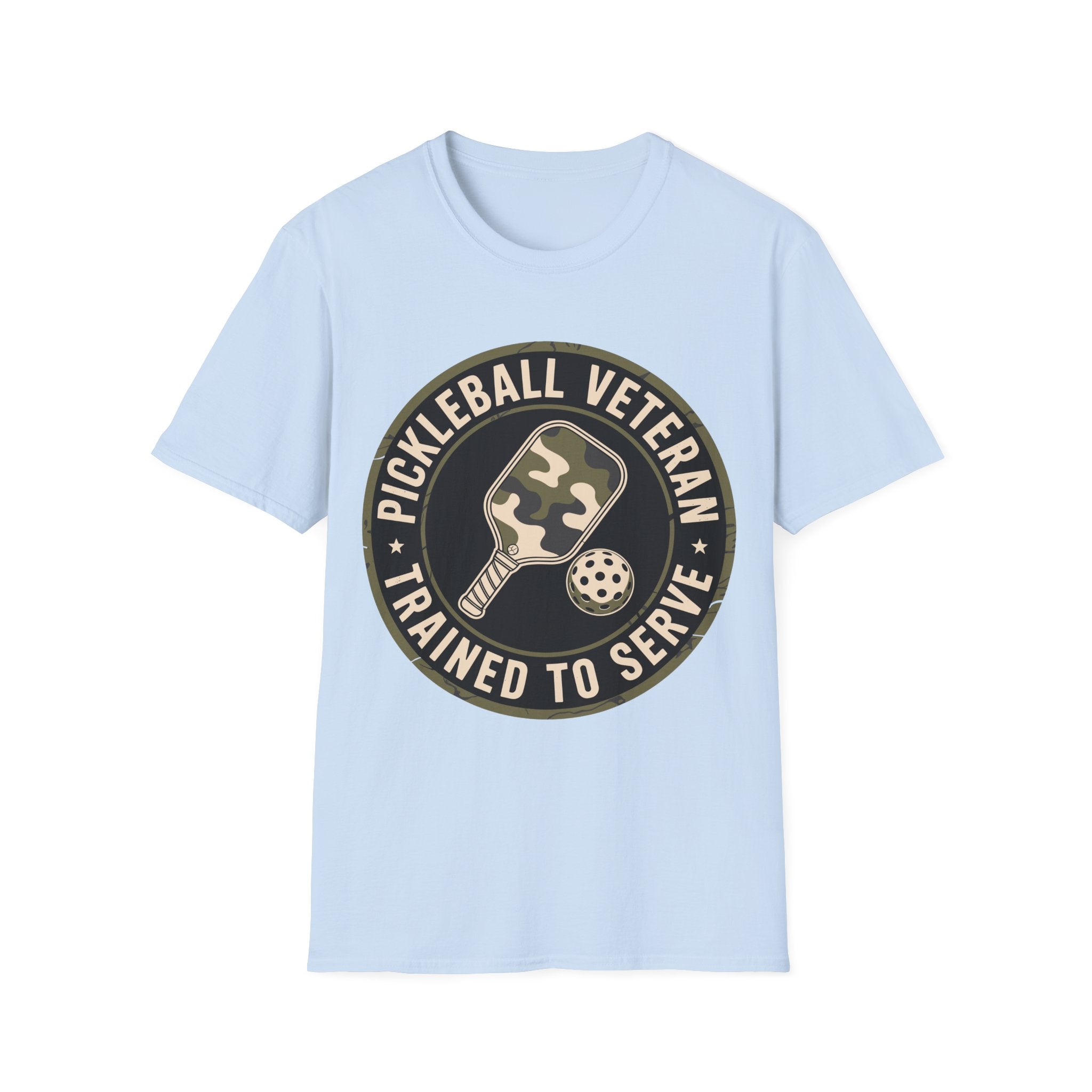 Pickleball Veteran Trained to Serve - Funny T-Shirt for Players