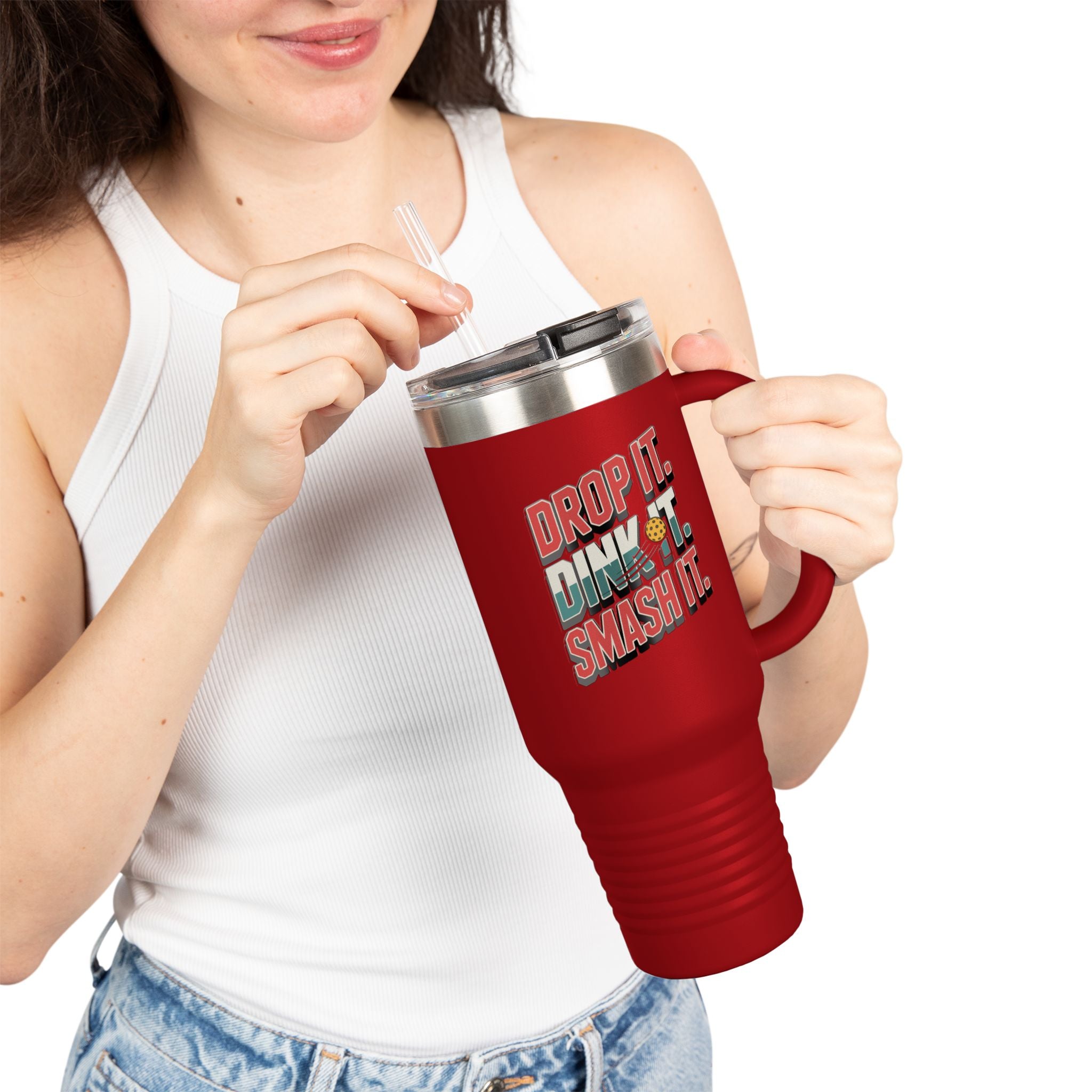 Drop it dink it smash it Insulated Travel Mug, 40oz