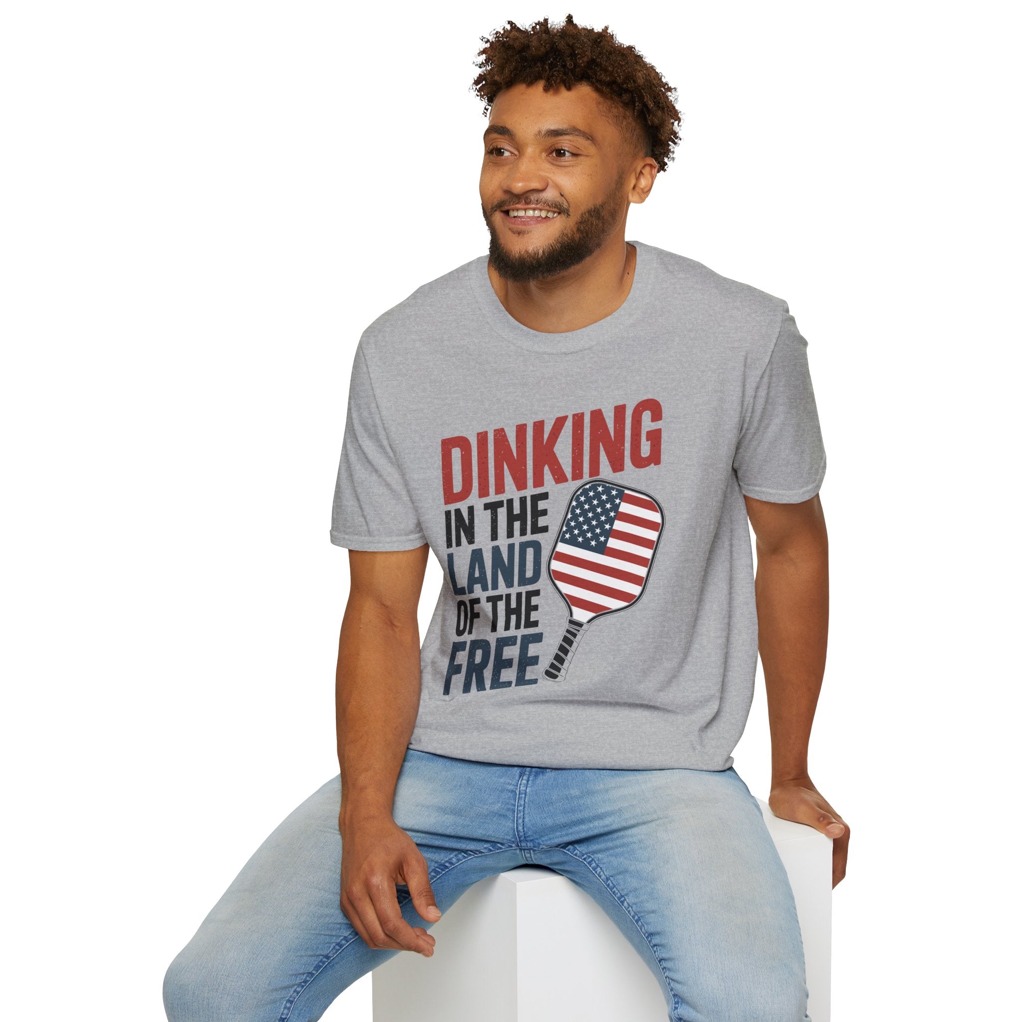 Dinking in the land of the free  - Funny Pickleball T-Shirt