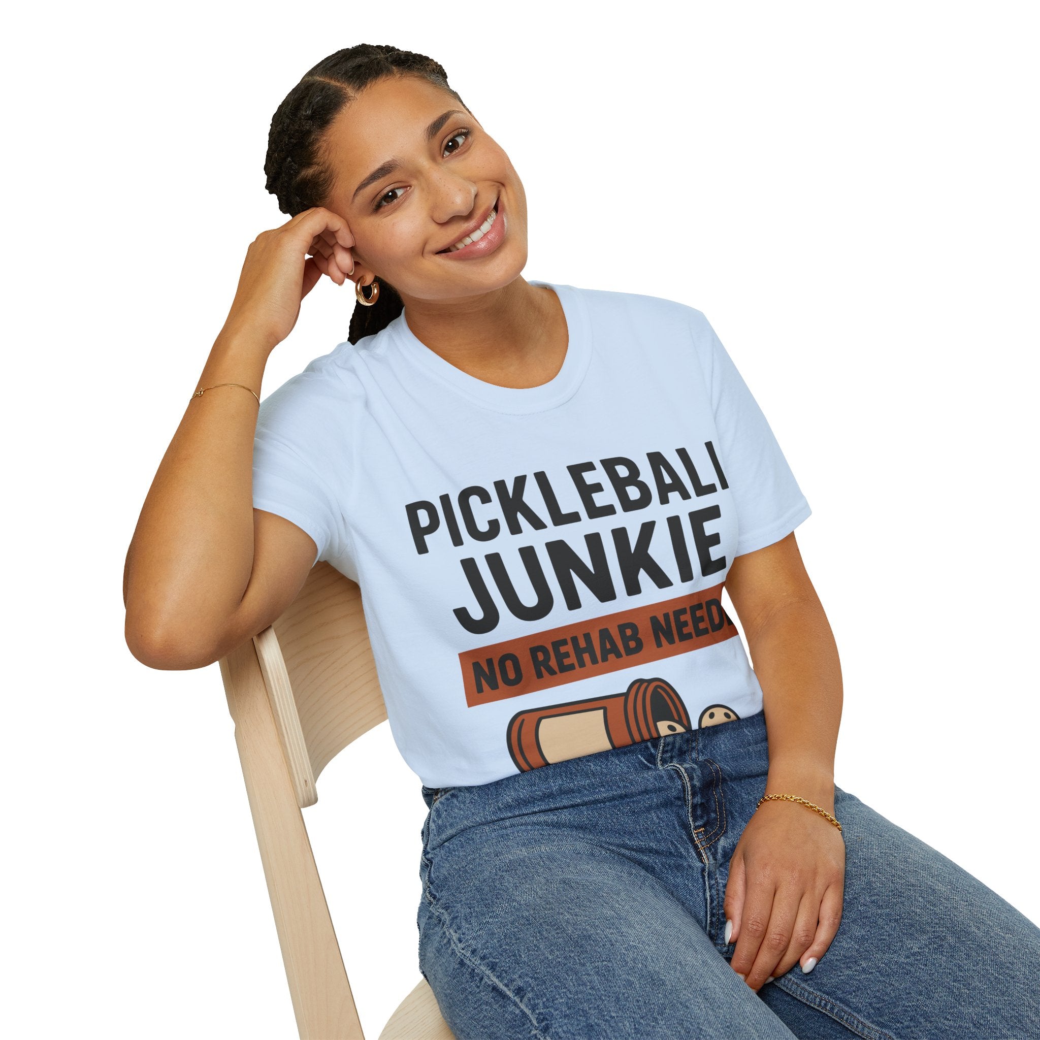 Pickleball Junkie No Rehab Needed - Funny T-Shirt