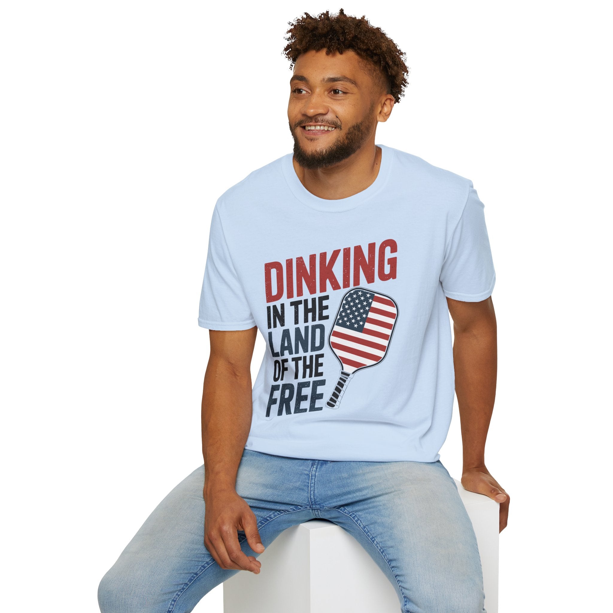 Dinking in the land of the free  - Funny Pickleball T-Shirt