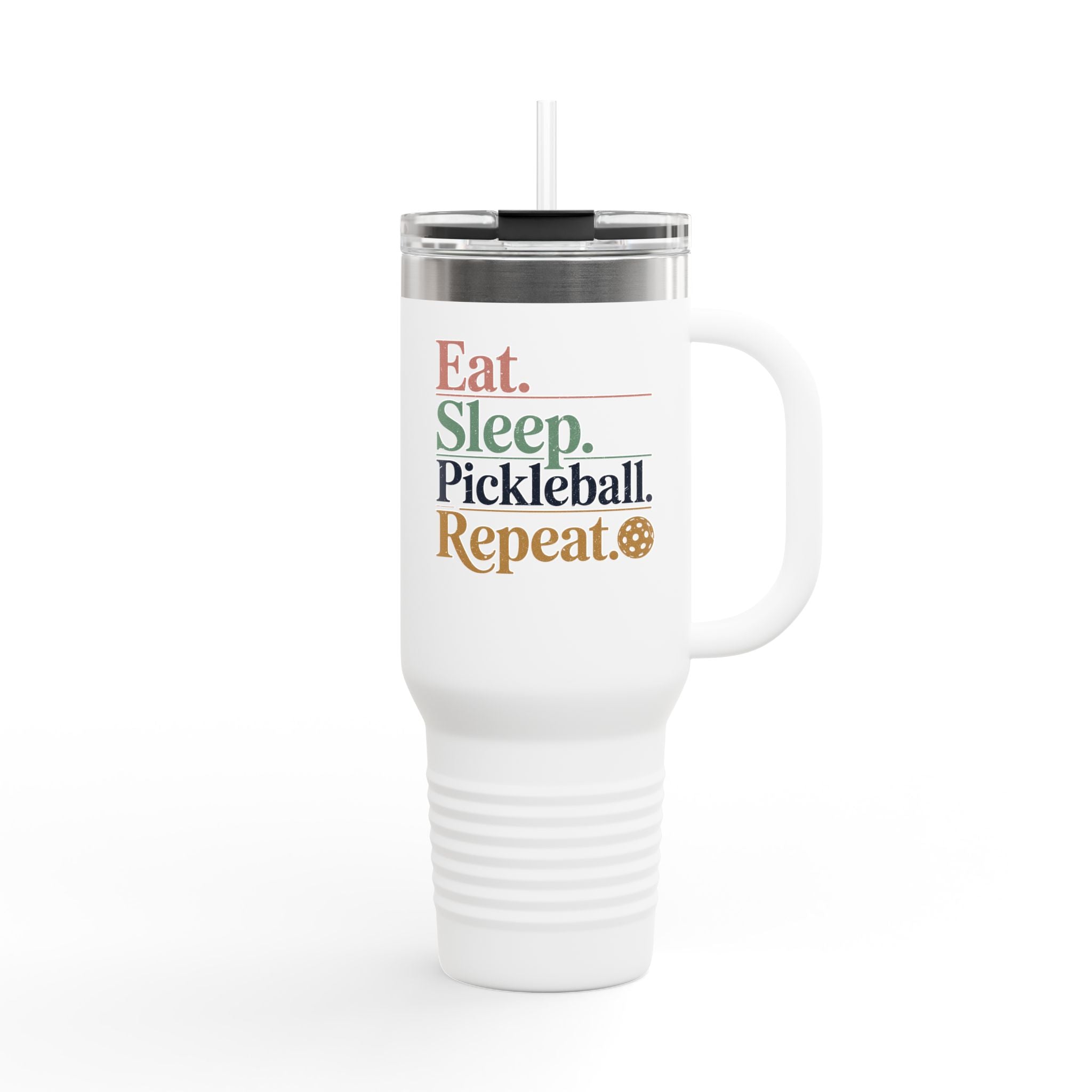 Eat Sleep Pickleball Repeat Insulated Travel Mug, 40oz