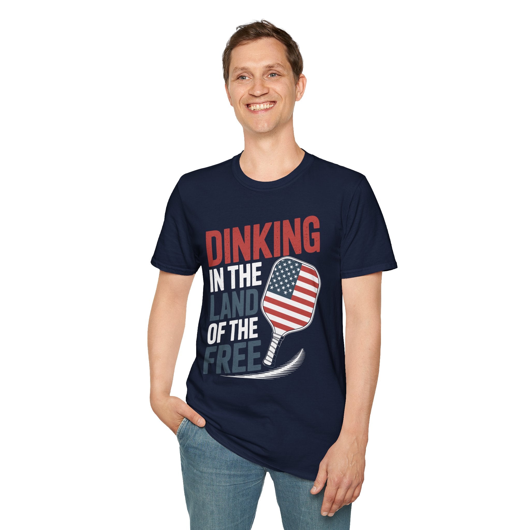 Dinking in the land of the free - Funny Pickleball T-Shirt