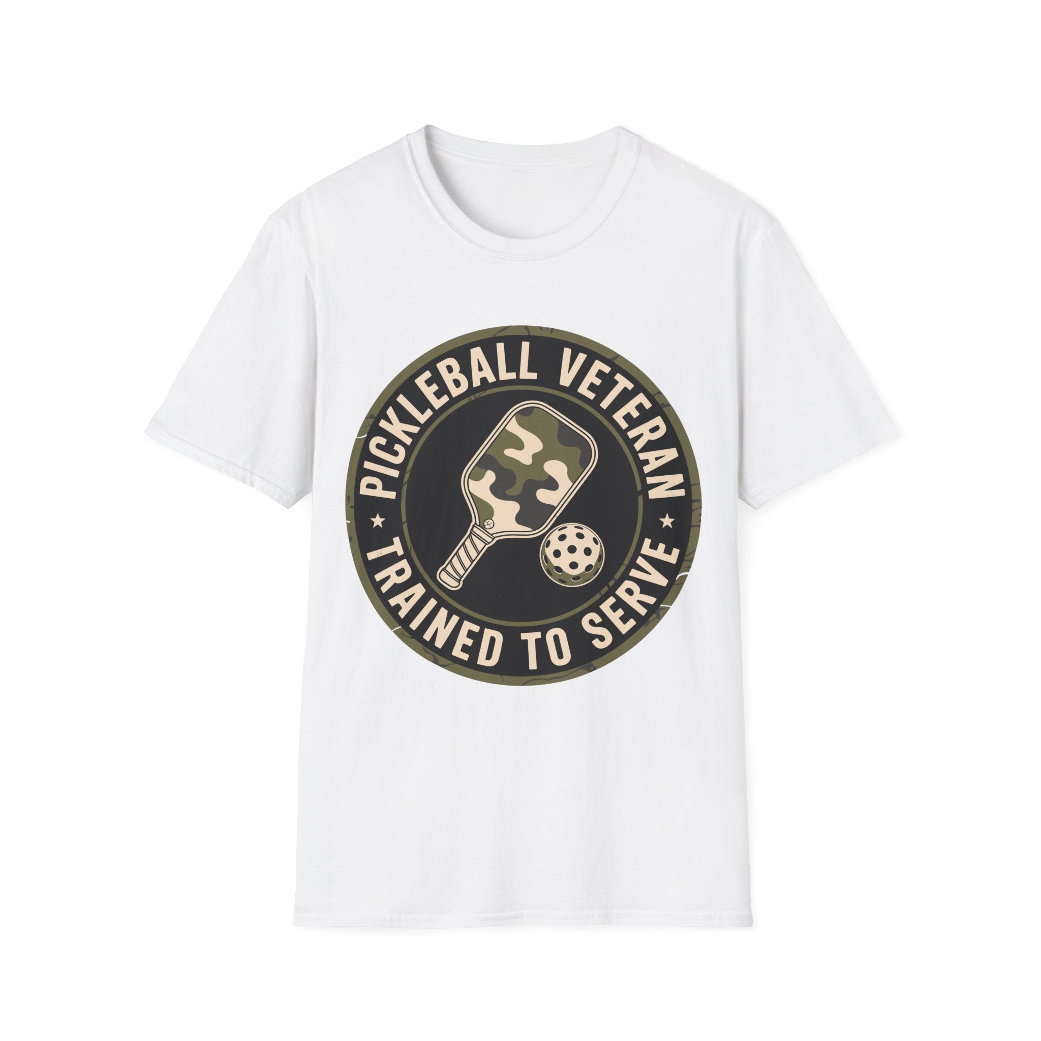 Pickleball Veteran Trained to Serve - Funny T-Shirt for Players